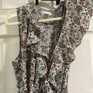 Max Studio Floral High Low Dress - Black, Red, Green